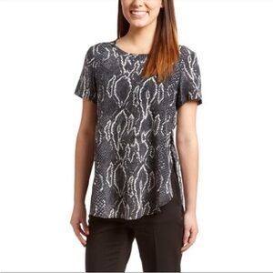 Acrobat Snakeskin Silk Blouse Gray Size Large